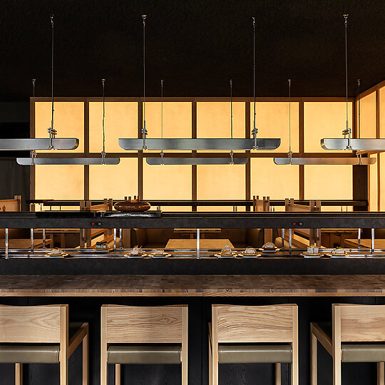 Interior photograph of Sakura Kaiten Sushi by Timothy Kaye