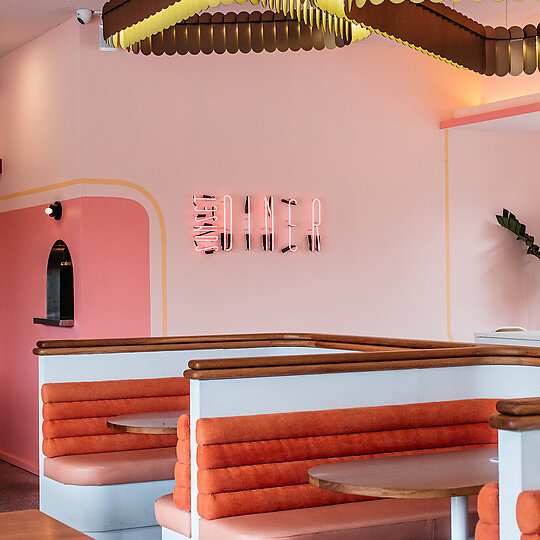 Interior photograph of Sunset Diner by Kitti Gould