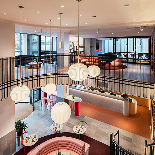 Interior photograph of Indigo Hotel by Adam Bruzzone