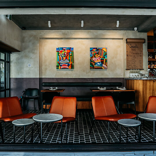 Interior photograph of Bar Sopra by Kitti Gould