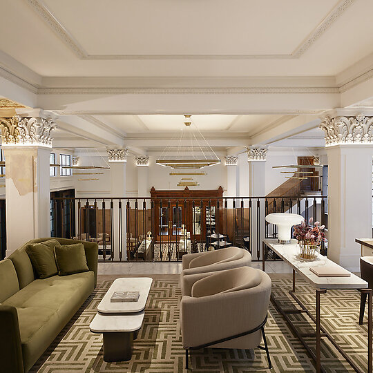 Interior photograph of Hilton Melbourne Little Queen Street by Sean Fennessy