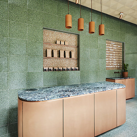 Interior photograph of First Love Coffee by Rebecca Newman