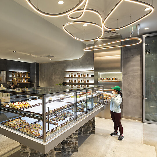 Interior photograph of Top Impression Bakery Cafe by Andrew Worssam Photography