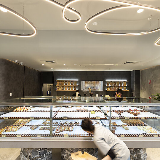Interior photograph of Top Impression Bakery Cafe by Andrew Worssam Photography