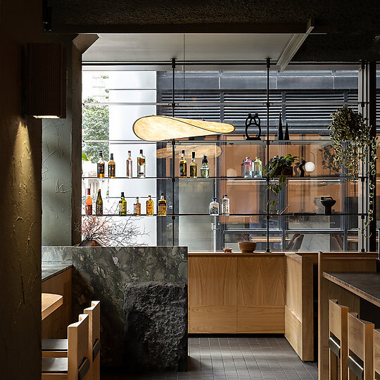 Interior photograph of Sakura Kaiten Sushi by Timothy Kaye