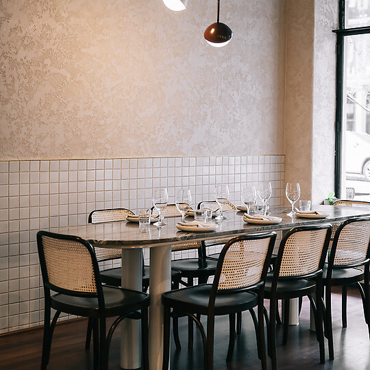 Interior photograph of Press* Food & Wine by Qi Shen